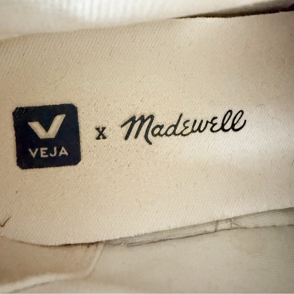 Veja x Madewell V10 Leather Sneakers Lilac with Neon Orange Size EU 37 US 6 - Picture 9 of 10
